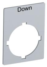 ABB Rectangular legend plate 29,6x39 mm alum Textschild "Down", für Schalter mit 1 Schaltstellung