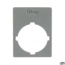 ABB Rectangular legend plate 29,6x39 mm alum SK615552-31 Textschild "Stop", für Schalter mit 1 Schaltstellung Größe 29,6x39 mm aus Aluminum