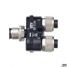 ABB M12-3B Y-Stecker mit M12-Anschlüssen für z.B. Lichtschranken (Sender und Empfänger) oder Parallelschaltung von 2 EDEN an TINA 4/8