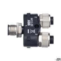 ABB M12-3E Y-Stecker mit M12-Anschlüssen für 2 dynamische Sensoren mit separater Rückleitung im selben Kabel Für IQ-Anschluss von PLUTO
