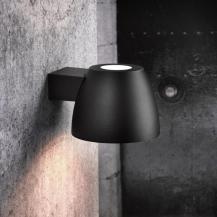 Nordlux Bell  Außenwandleuchte rund in schwarz im modernen Design