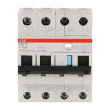 ABB DS203NC C16 APR300 FI/LS-Schalter 6kA, 3P+N, TypA, C16, 300mA, kurzzeitverzögert 6kA IEC/EN 61009, 10kA IEC/EN 60947-2