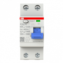 ABB F202 A-63/0.03 16-2/3Hz FI-Schutzschalter 2P, Typ A, 63A, 30mA, 16, 7Hz