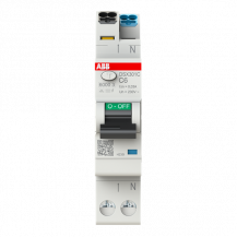 ABB DSX301C C6 F30 FI/LS-Schalter Typ F mischfrequenzsensitiv 30 mA, 6 kA, 1P+N, C-Char., 6 A FlexLine Push-in Technologie 1 Teilungseinheit