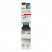 ABB DSX301C C10 F30 FI/LS-Schalter Typ F mischfrequenzsensitiv 30 mA, 6 kA, 1P+N, C-Char., 10 A FlexLine Push-in Technologie 1 Teilungseinheit