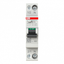 ABB DS301C B16 F30 FI/LS-Schalter Typ F mischfrequenzsensitiv 30 mA, 6 kA, 1P+N, B-Char., 16 A 1 Teilungseinheit