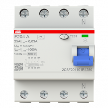 ABB F204 A-25/0.03 FI-Schutzschalter 4P, Typ A, 25A, 30mA