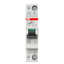 ABB DS301C C16 A100 FI/LS-Schalter Typ A, 100 mA, 6 kA, 1P+N, C-Char., 16 A 1 Teilungseinheit