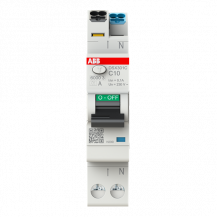 ABB DSX301C C10 A100 FI/LS-Schalter Typ A, 100 mA, 6 kA, 1P+N, C-Char., 10 A FlexLine Push-in Technologie 1 Teilungseinheit
