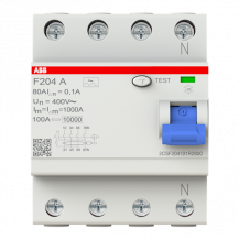 ABB F204 A-80/0.1 FI-Schutzschalter 4P, Typ A, 80A, 100mA