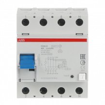 ABB FI  F204B-80/0.03 FI-Schutzschalter 4P, TypB, 80A, 30mA, kurzzeitverzögert