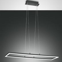 Stilvolle Rechteckige LED Pendelleuchte Bard in Anthrazit 32x92cm Fabas Luce