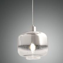 Cathy Pendelleuchte transparent mit Farbverlauf chrom-silber geblasenes Glas von Fabas Luce