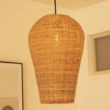 New Garden Große Saona Naturgeflecht Ratta Hängeleuchte mit E27 Fassung ohne Leuchtmittel für Innen IP20