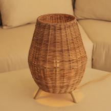 New Garden SAONA 30 Rattan Tischleuchte für Innen mit Schalter/ Kabel und E27 Fassung IP20