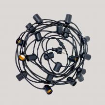 New Garden ALLEGRA Lichterkette SCHWARZ 220V mit E27 Fassung, ohne Leuchtmittel