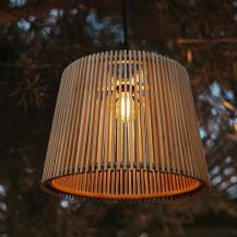 New Garden OKINAWA 40 LED Bambus Hängeleuchte IP44 mit E27 Fassung ohne Leuchtmittel