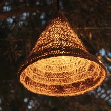 New Garden MARO Hängeleuchte mit 5 m Kabel für den Außenbereich mit E27 Fassung Naturfasern