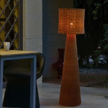 New Garden Dekorative Rattan Stehleuchte Grace 140 Nature Höhe: 137 cm, IP54, mit Kabel für 230 V, mit E27 Fassung ohne Leuchtmittel