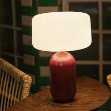 New Garden SOLAR-TISCHLAMPE PHOEBE 40 in Bordeauxrot In&Out IP65 mit Fernbedienung und warmweiße Lichtfarbe