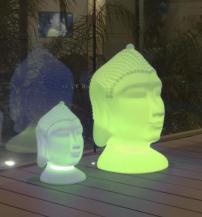 New Garden Goa 40 Mobiler Dekorativer LED-Budda Kopf In&Out RGB Akku Fernbedienung