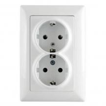 Günsan Visage 2-fach Unterputz Doppelsteckdose Komplett Weiss