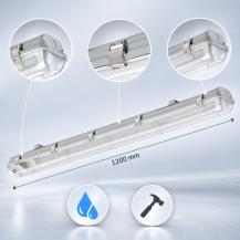 120cm Philips Ledinaire Feuchtraumleuchte 2xTLED Leergehäuse für 2 T8 LED-Röhren G13 IP65 IK08