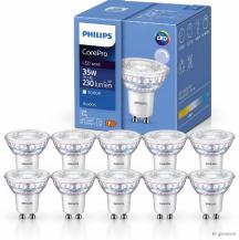 10er Vorteilspack Philips CorePro LED Spot 3W = 35W GU10 3000K Warmweiß 230lm 36° dimmbar