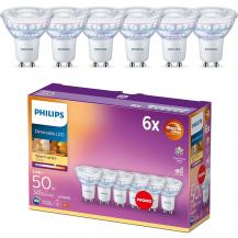 6er-Set PHILIPS GU10 LED Reflektor 3.8W wie 50W 36° Ausstrahlwinkel WarmGlow-dimmbar 2200K-2700K CRI90 mit hoher Farbwiedergabe