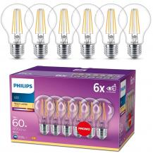 6er Sparpack PHILIPS E27 LED CLASSIC Lampen A60 7W wie 60W 2700K warmweißes Licht