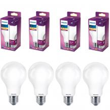 4er Set Philips E27 LED Leuchtmittel leistungsstark augenschonend 13W wie 120W warmweiss opalweiß mattiert