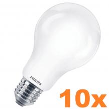 10er Sparpack PHILIPS E27 LED Glühbirne weiss mattiert A67 17,5W wie 150W warmweisses Licht augenschonend