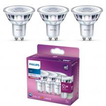 3er Pack Philips GU10 LED Strahler 4.6W wie 50W Glas 4000K neutralweißes Licht