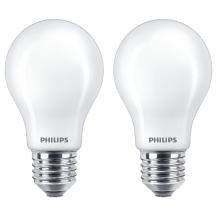 2er-Pack blendfreie PHILIPS E27 LED Lampen in Glühbirnenform weiß satiniert 4.5W wie 40W warmweiss