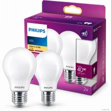2er-Pack Philips LED Classic A60 4,5W wie 40W E27 470lm 2700K warmweiß matt