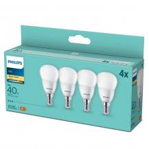 4er Set PHILIPS LED E14 P45 4,9W = 40W 470lm 2700K warmweiß matt