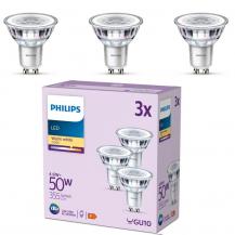 Philips LED-Spotlampen Set 3x GU10 PAR16 4,6W 2700K Warmweiß 36° – energieeffiziente Reflektor Spots für wohnliche Akzent- und Raumbeleuchtung