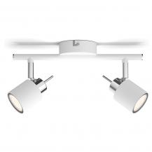 Philips 2er Meranti Decken-/Wandspot in Weiß mit 2 x GU10 Fassung IP20 - GU10 Leuchtmittel nicht enthalten