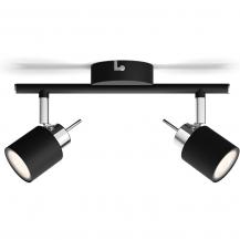 Philips 2er Meranti Decken-/Wandspot in Schwarz mit 2 x GU10 Fassung IP20 - GU10 Leuchtmittel nicht enthalten
