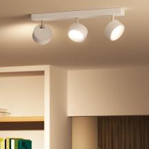 Philips Bracia Moderner 3-flammiger Deckenstrahler schwenkbar in weiß für Wohnraumbeleuchtung