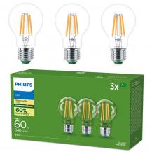 3er Set Philips LEDclassic Ultra Efficient A60 E27 4W wie 60W 640lm 2700K Klar