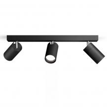 Philips 3er Idris Deckenstrahler in Schwarz IP44 - Badezimmer geeignet, dimmbar mit 3 x GU10 Fassung