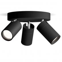 Philips 3er Deckenstrahler Idris in Schwarz IP44 - Badezimmer geeignet, dimmbar mit 3 x GU10 Fassung