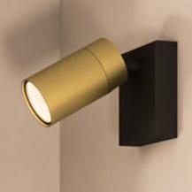 Philips 1er Idris Decken-/Wandspot in Schwarz/Gold IP44 - Badezimmer geeignet, dimmbar mit 1 x GU10 Fassung
