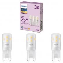 3er Set PHILIPS LED G9 1,9W = 25W 220lm 2700K warmweiß