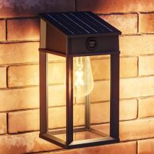Philips Solar Wandleuchte Geri Ultra Efficient in Schwarz mit Bewegungssensor & warmweißes Licht IP44