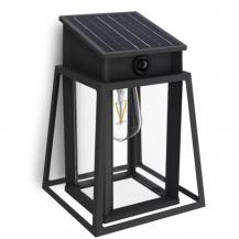 Philips Wandleuchte Lysin für den Außenbereich UltraEfficient Solar Schwarz - austauschbare Solarlampe, Bewegungssensor, 4000K neutralweißes Licht