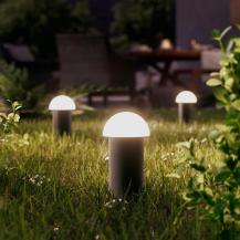 Philips 3er-Set Outdoor GardenLink Niedervolt-Sockelleuchtein schwarz IP67 wasserfest - warmweißes Licht