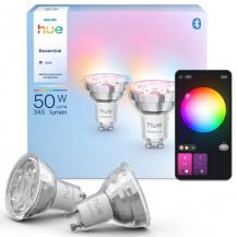 2er-Pack Philips Hue GU10 White & Color Ambiance Essential Spot 4,7W wie 50W RGBW Farbwechsel 36 Grad