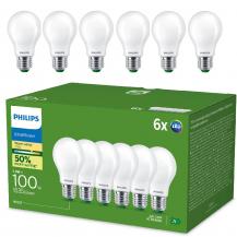 6er Set Philips LEDclassic UltraEfficient A60 E27 7,3W 1535lm 2700K Matt – extrem effiziente LED-Lampe wie 100 Watt